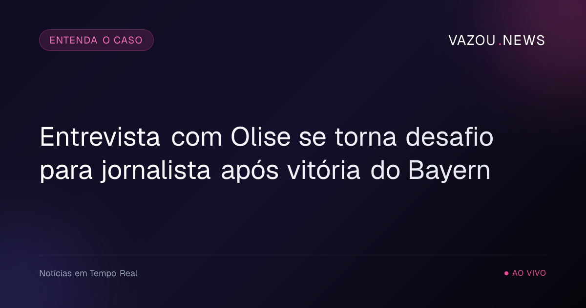 Entrevista com Olise se torna desafio para jornalista após vitória do Bayern
