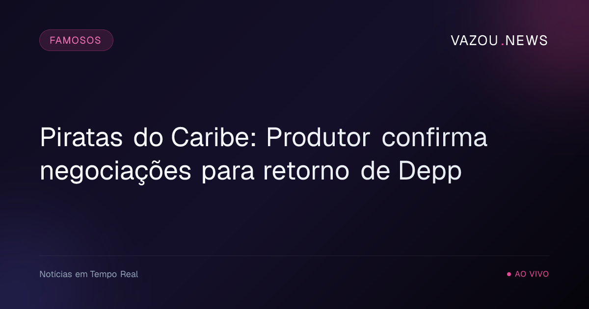 Piratas do Caribe: Produtor confirma negociações para retorno de Depp