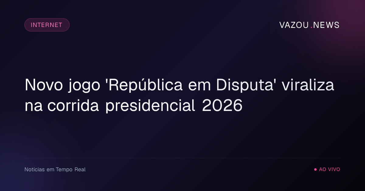 Novo jogo 'República em Disputa' viraliza na corrida presidencial 2026